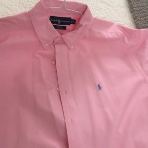 Pink long sleeve POLO-shirt. men’s size large.